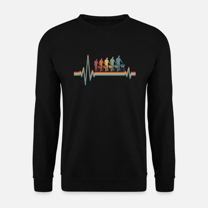 Bbq Grilling Ekg Heartbeat - Unisex Sweatshirt - black