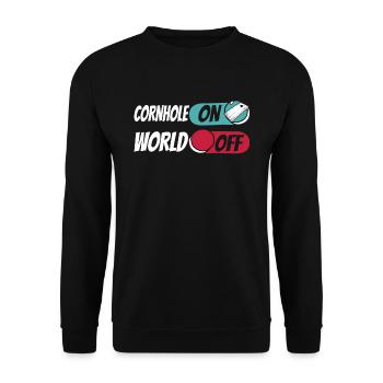 Jeu de trou aveugle Cornhole Cornhole sur World Off - Sweat-shirt Unisexe - noir - Devant - Alina (178cm) & Michal (187cm)