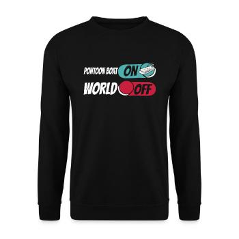 Pontonboot Bateau Ponton On World Off - Sweat-shirt Unisexe - noir - Devant - Alina (178cm) & Michal (187cm)