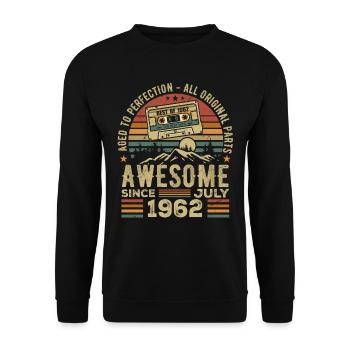 1962 July | Born in July 1962 | July 1962 - Unisex Sweatshirt - black - Front - Alina (178cm) & Michal (187cm)