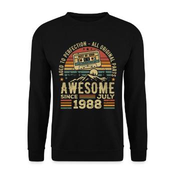 1988 Juillet | Né en Juillet 1988 | Juillet 1988 - Sweat-shirt Unisexe - noir - Devant - Alina (178cm) & Michal (187cm)