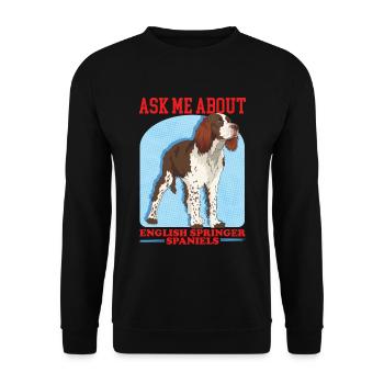 English Springer Spaniel Dog Owner Gift - Unisex Sweatshirt - black - Front - Alina (178cm) & Michal (187cm)