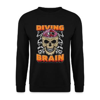 Diving Diver Skull Diving Brain - Unisex Sweatshirt - black - Front - Alina (178cm) & Michal (187cm)