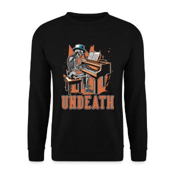 Pianist Piano Piano Skeleton Undeath - Unisex Sweatshirt - black - Front - Alina (178cm) & Michal (187cm)