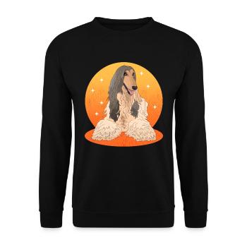 Afghan Greyhound Dog Dog Owner Gift - Unisex Sweatshirt - black - Front - Alina (178cm) & Michal (187cm)