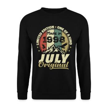 July 1998 Birthday Gift 1998 July 1998 - Unisex Sweatshirt - black - Front - Alina (178cm) & Michal (187cm)