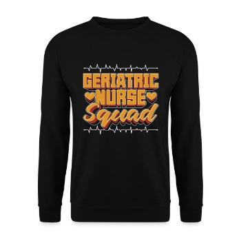Geriatric Nurse Squad Registered Nurse Caregiver - Unisex Sweatshirt - black - Front - Alina (178cm) & Michal (187cm)