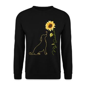 Hund Sonnenblume, süße Hunde-T-Shirts Sunshine Hundeliebhaber - Unisex Pullover - Schwarz - Vorne - Alina (178cm) & Michal (187cm)