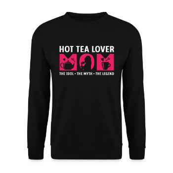 Hot Tea Lover Mom The Idol The Myth Teacup Lover - Unisex Sweatshirt - black - Front - Alina (178cm) & Michal (187cm)