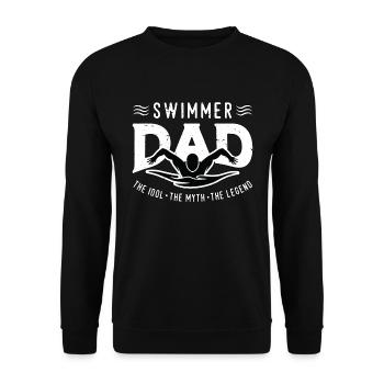 Nageur Papa L’idole Le mythe L’entraîneur de natation - Sweat-shirt Unisexe - noir - Devant - Alina (178cm) & Michal (187cm)