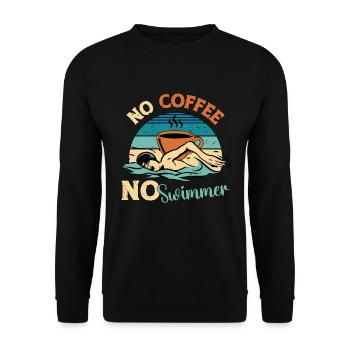 Swimmer No Coffee No Water Sports Coffee Lover - Unisex Pullover - Schwarz - Vorne - Alina (178cm) & Michal (187cm)