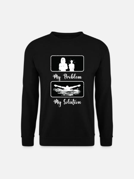 Swimmer My Problem My Solution Pictogram Mom Dad - Unisex Pullover - Schwarz