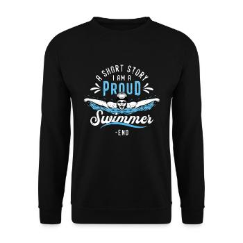 Swimmer A Short Story I Am A Proud Swimming Coach - Unisex Sweatshirt - black - Front - Alina (178cm) & Michal (187cm)