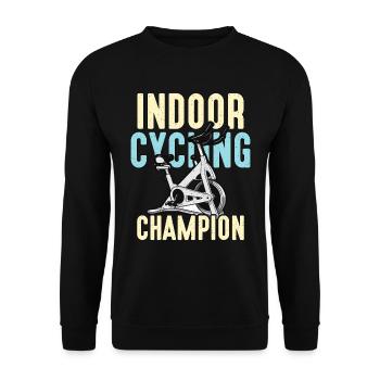Cycliste champion de cyclisme en salle aime le vélo de course - Sweat-shirt Unisexe - noir - Devant - Alina (178cm) & Michal (187cm)
