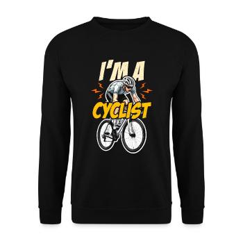 I'm A Cyclist Loves Cycling Racing Bike Cyclist - Unisex Pullover - Schwarz - Vorne - Alina (178cm) & Michal (187cm)