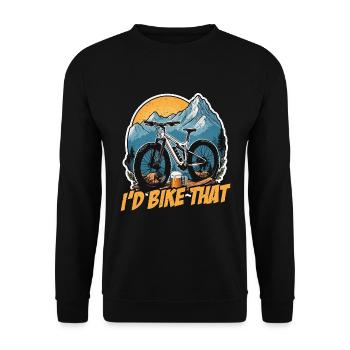 Cyclist I'd Bike That Mountain Bike Loves Cycling - Unisex Pullover - Schwarz - Vorne - Alina (178cm) & Michal (187cm)