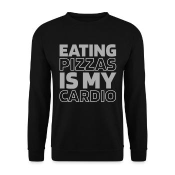 Pizza Citation cardio drôle - Sweat-shirt Unisexe - noir - Devant - Alina (178cm) & Michal (187cm)