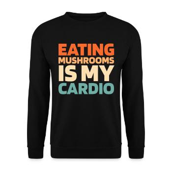 Pilzsammler Pilze Funny Cardio Quote - Unisex Pullover - Schwarz - Vorne - Alina (178cm) & Michal (187cm)