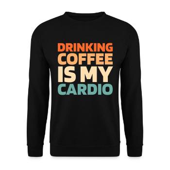 Café Citation cardio amusante - Sweat-shirt Unisexe - noir - Devant - Alina (178cm) & Michal (187cm)