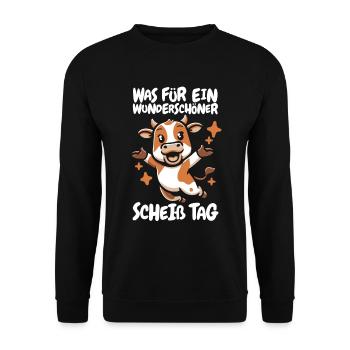 Kuh Landwirt Viehzucht Lustig - Unisex Pullover - Schwarz - Vorne - Alina (178cm) & Michal (187cm)