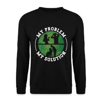 Geriatric Nurse My Problem My Pictogram Dad Mom - Unisex Sweatshirt - black - Front - Alina (178cm) & Michal (187cm)