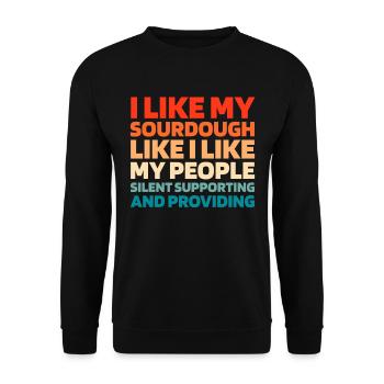 Sauerteig Brot - Unisex Pullover - Schwarz - Vorne - Alina (178cm) & Michal (187cm)