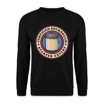 Sourdough Starter Expert Sourdough Bread Gift - Unisex Sweatshirt - black - Front - Alina (178cm) & Michal (187cm)