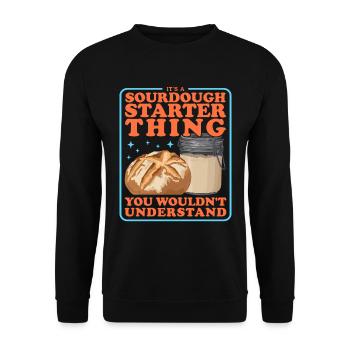 Sourdough Starter Baking Sourdough Bread Gift - Unisex Sweatshirt - black - Front - Alina (178cm) & Michal (187cm)