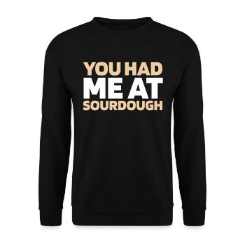 Sauerteig Brot - Unisex Pullover - Schwarz - Vorne - Alina (178cm) & Michal (187cm)