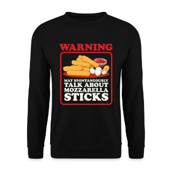 Mozzarella Sticks Cheese Lover Gift - Unisex Sweatshirt - black - Front - Alina (178cm) & Michal (187cm)