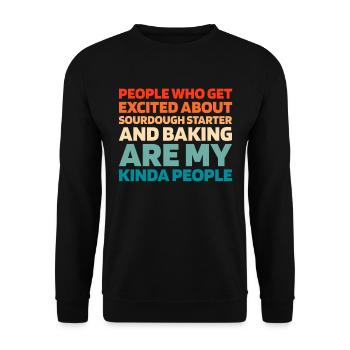 Sauerteig Brot - Unisex Pullover - Schwarz - Vorne - Alina (178cm) & Michal (187cm)