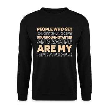 Sauerteig Brot - Unisex Pullover - Schwarz - Vorne - Alina (178cm) & Michal (187cm)
