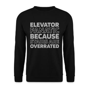 Fahrstuhl Aufzug - Unisex Pullover - Schwarz - Vorne - Alina (178cm) & Michal (187cm)