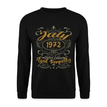 July 1972 Birthday July 1972 Gift 1972 - Unisex Sweatshirt - black - Front - Alina (178cm) & Michal (187cm)