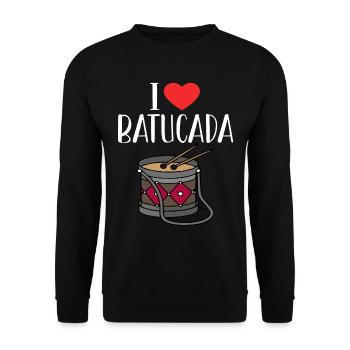 Batucada Drum Humor - Unisex Sweatshirt - black - Front - Alina (178cm) & Michal (187cm)