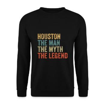 Houston the man the myth - Unisex Pullover - Schwarz - Vorne - Alina (178cm) & Michal (187cm)