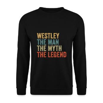 Westley the man the myth - Unisex Sweatshirt - black - Front - Alina (178cm) & Michal (187cm)