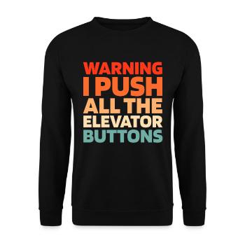 Fahrstuhl Aufzug - Unisex Pullover - Schwarz - Vorne - Alina (178cm) & Michal (187cm)