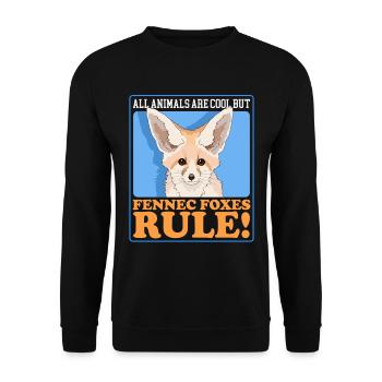 Fennek Wüstenfüchse Fuchs Geschenk - Unisex Pullover - Schwarz - Vorne - Alina (178cm) & Michal (187cm)