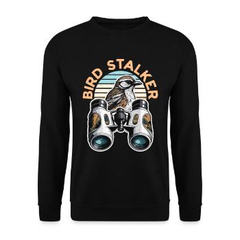 Birdwatching Bird Stalker Ornithology Birdwatcher - Unisex Sweatshirt - black - Front - Alina (178cm) & Michal (187cm)