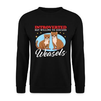 Weasel Mouse Weasel Hermännchen Gift - Unisex Sweatshirt - black - Front - Alina (178cm) & Michal (187cm)