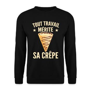 Every job deserves its pancake! Crepe Humor Gift - Unisex Sweatshirt - black - Front - Alina (178cm) & Michal (187cm)