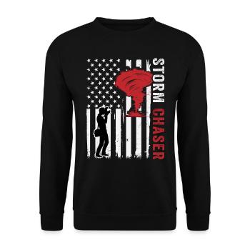 Drapeau des États-Unis, chasseur de tornades des États-Unis - Sweat-shirt Unisexe - noir - Devant - Alina (178cm) & Michal (187cm)