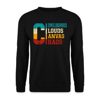 Chasse aux tempêtes Chasseur de tornades Météorologue rétro - Sweat-shirt Unisexe - noir - Devant - Alina (178cm) & Michal (187cm)
