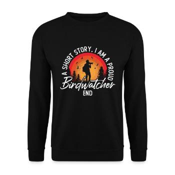 Birdwatcher Une nouvelle Je suis ornithologue ornithologie - Sweat-shirt Unisexe - noir - Devant - Alina (178cm) & Michal (187cm)