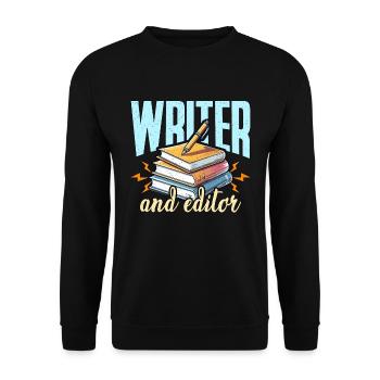 Writer And Editor Literature Bookworm Book Editor - Unisex Sweatshirt - black - Front - Alina (178cm) & Michal (187cm)