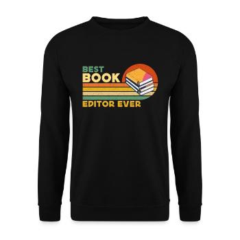 Meilleur éditeur de livres de tous les temps Journaliste rétro Éditeur de livres - Sweat-shirt Unisexe - noir - Devant - Alina (178cm) & Michal (187cm)