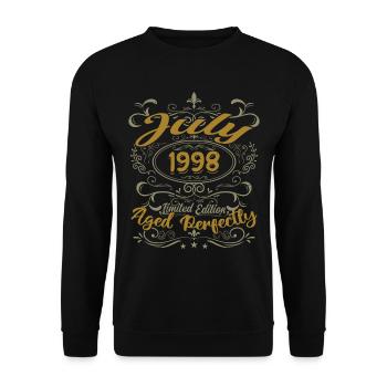 Juillet 1998 Anniversaire Juillet 1998 Cadeau 1998 - Sweat-shirt Unisexe - noir - Devant - Alina (178cm) & Michal (187cm)