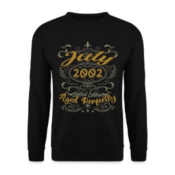 Juillet 2002 Anniversaire Juillet 2002 Cadeau 2002 - Sweat-shirt Unisexe - noir - Devant - Alina (178cm) & Michal (187cm)