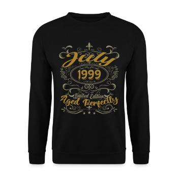 Juillet 1999 Anniversaire Juillet 1999 Cadeau 1999 - Sweat-shirt Unisexe - noir - Devant - Alina (178cm) & Michal (187cm)